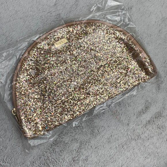 🥰Tarte Cosmetics Gold Rush Glitter Makeup Bag - Picture 1 of 3